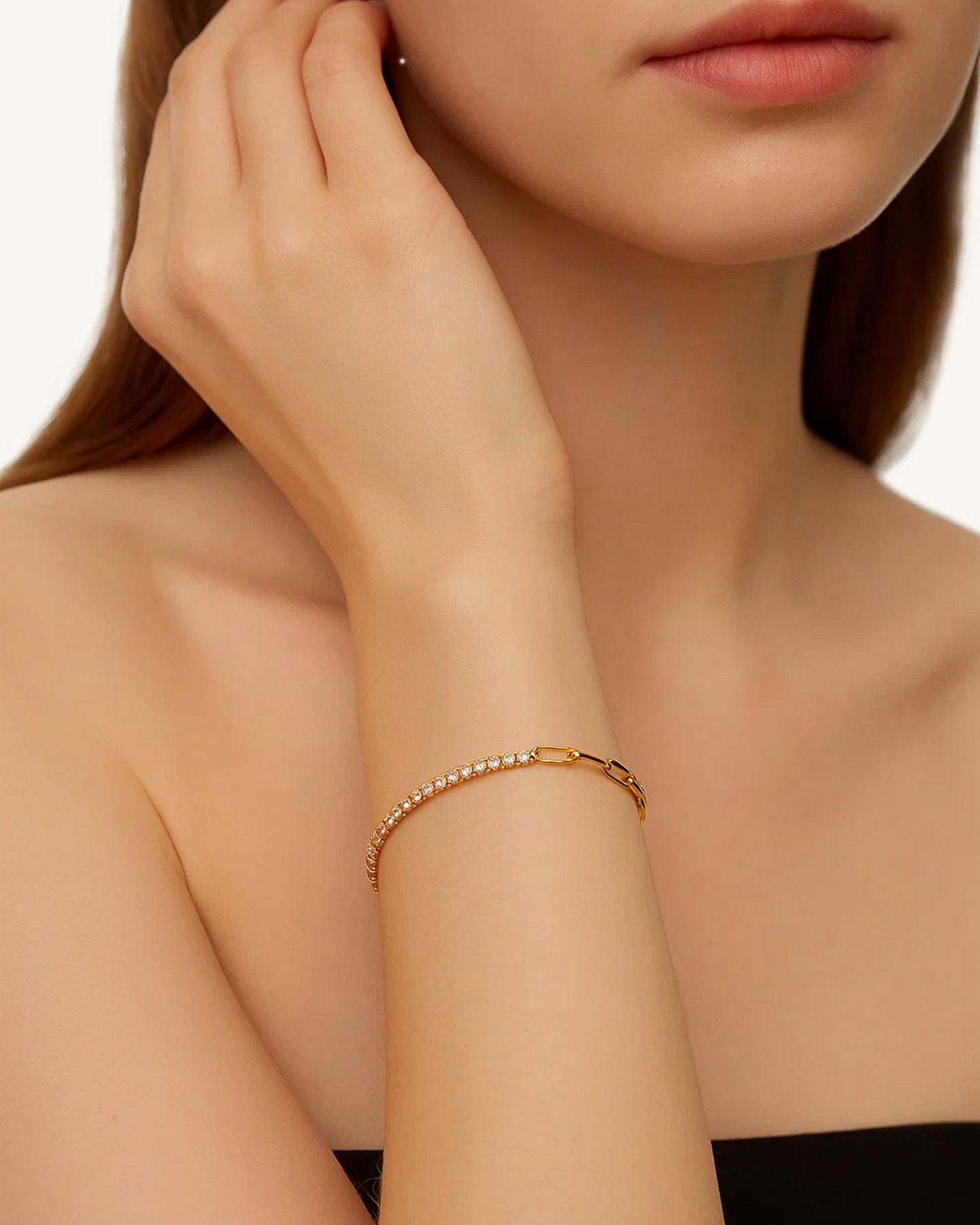 HALF TENNIS CHAIN BRACELET