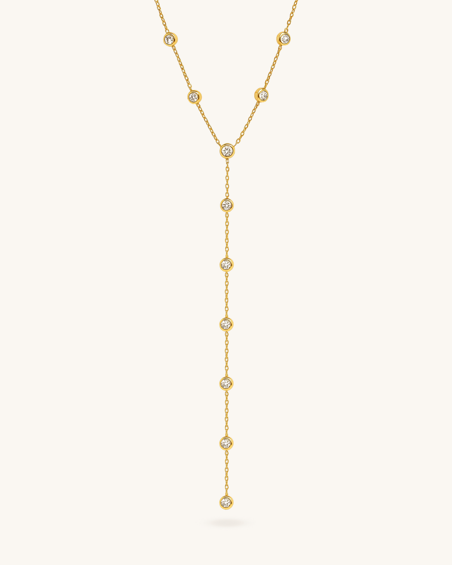 BEZEL LARIAT NECKLACE