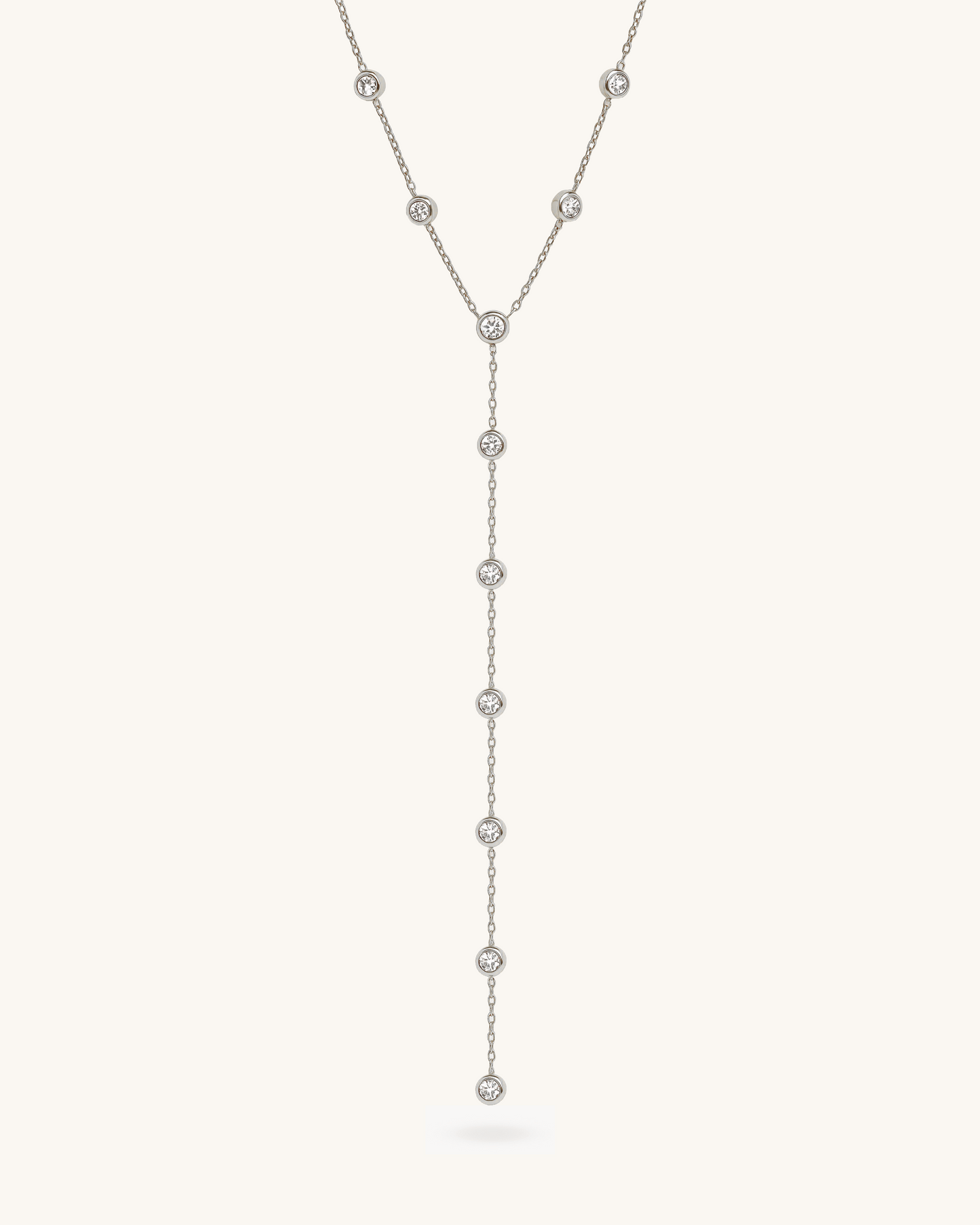 BEZEL LARIAT NECKLACE