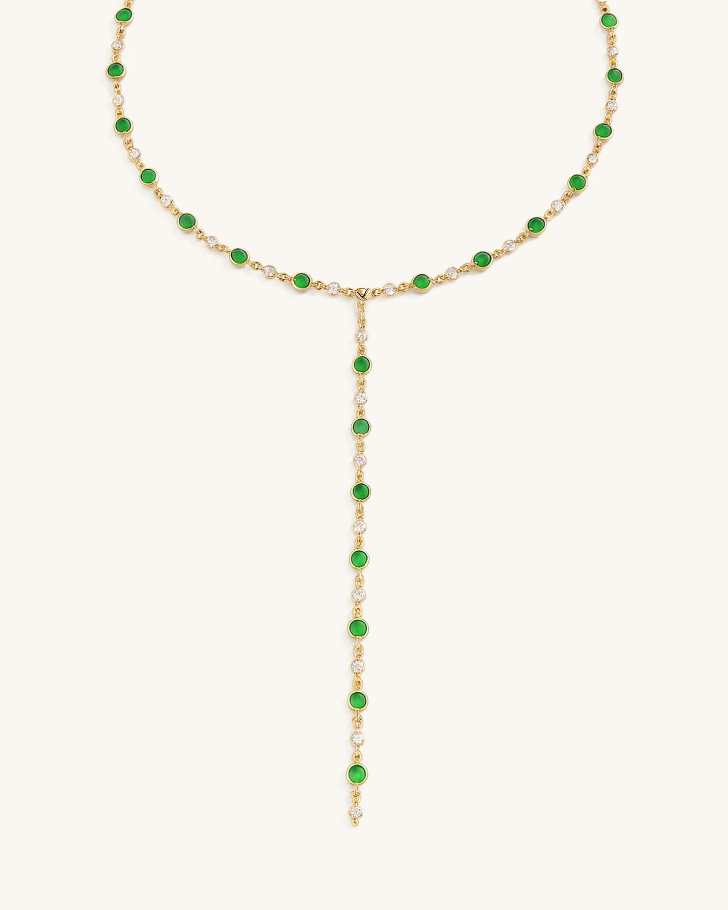 EMERALD T DROP NECKLACE