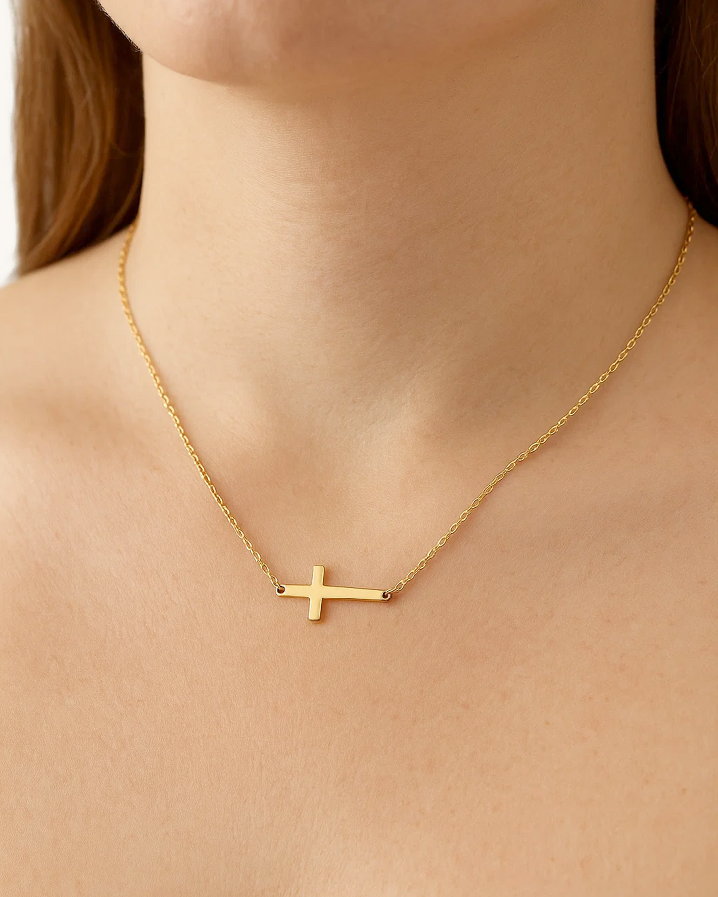 SIDEWAYS CROSS NECKLACE