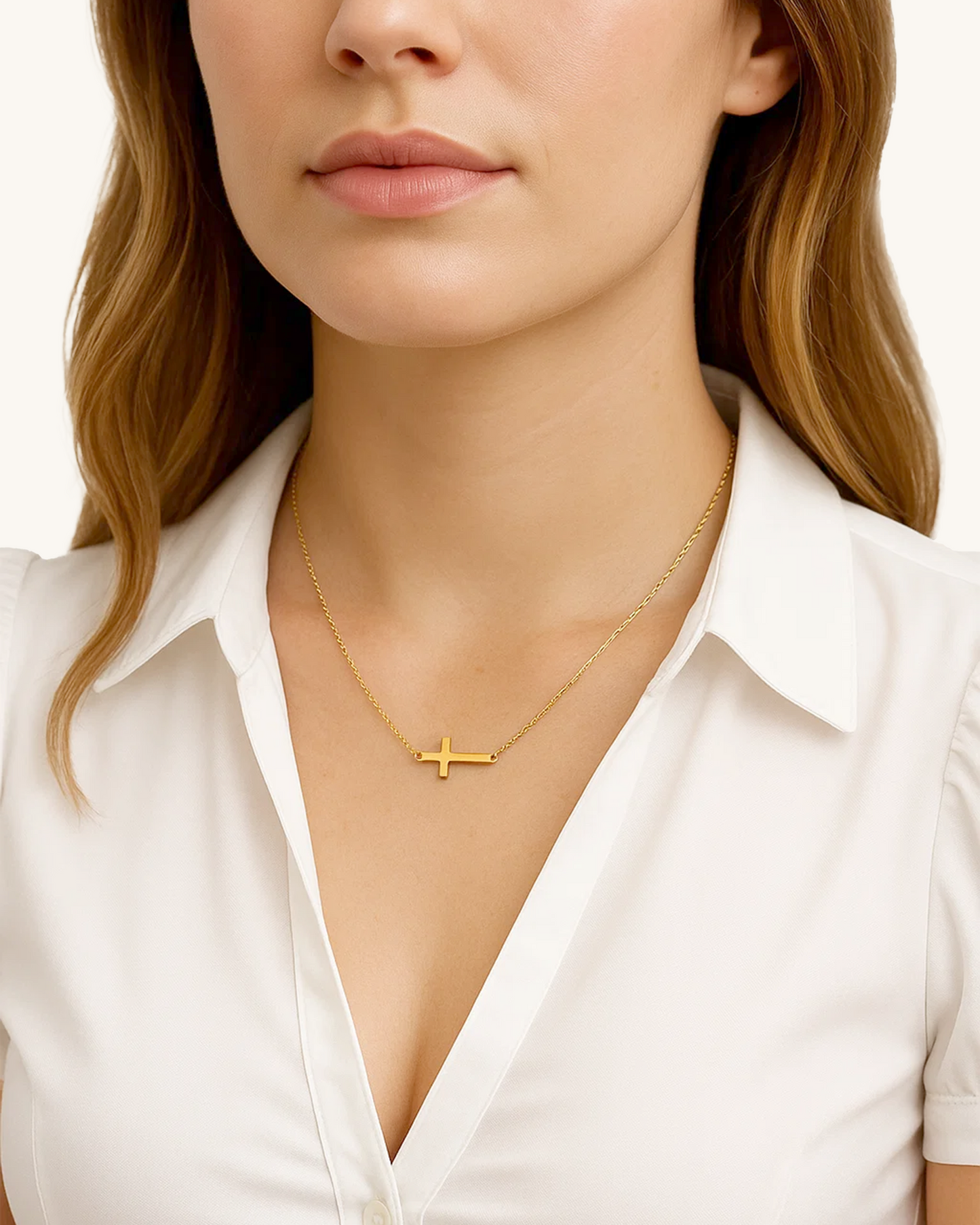 SIDEWAYS CROSS NECKLACE