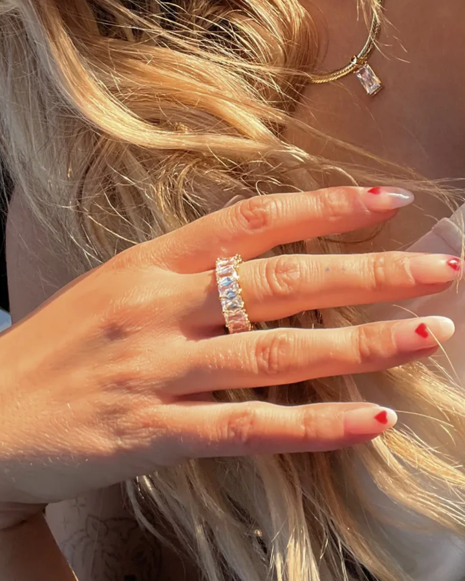 EMERALD CUT BAND RING