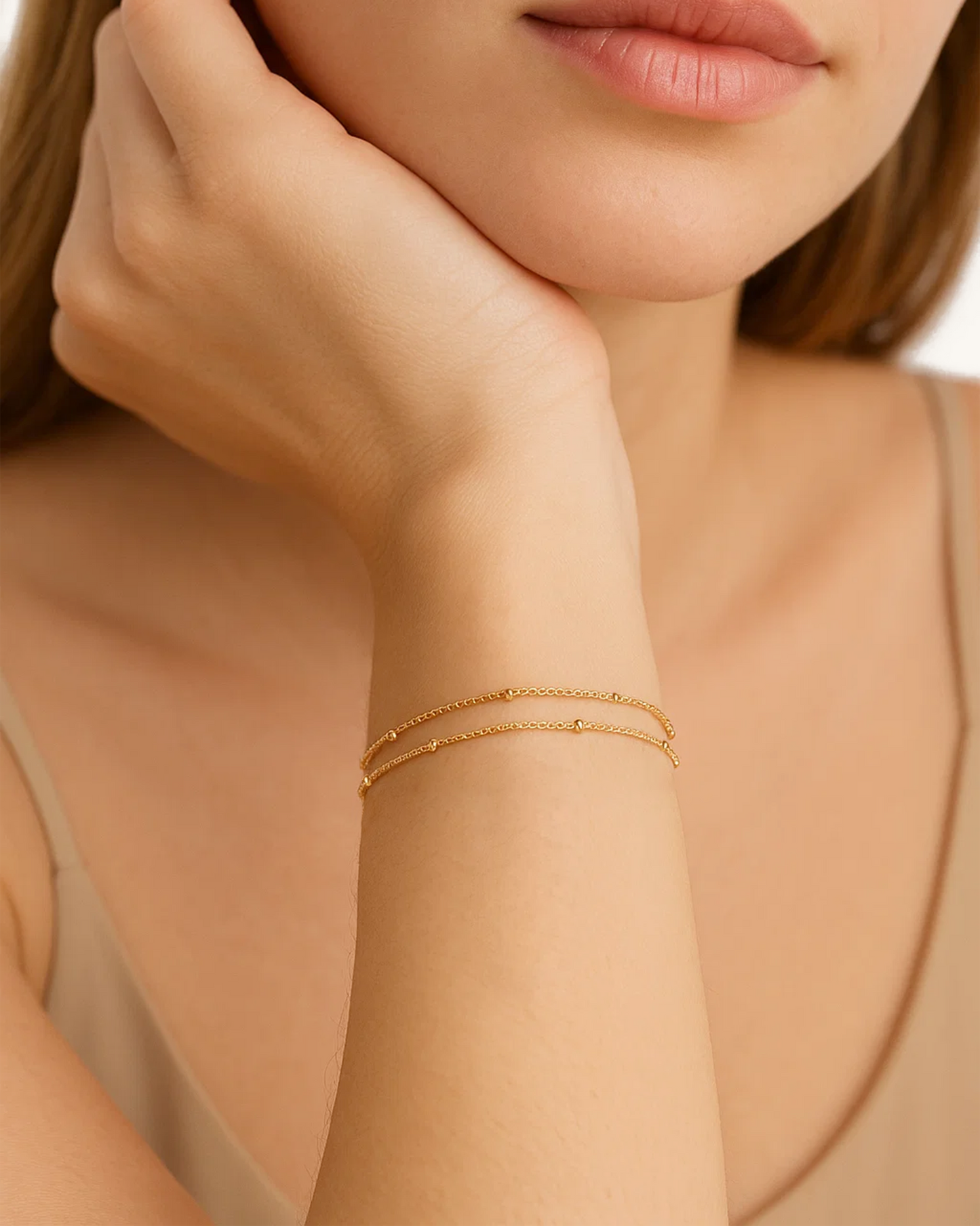 LAYER DROP CHAIN BRACELET