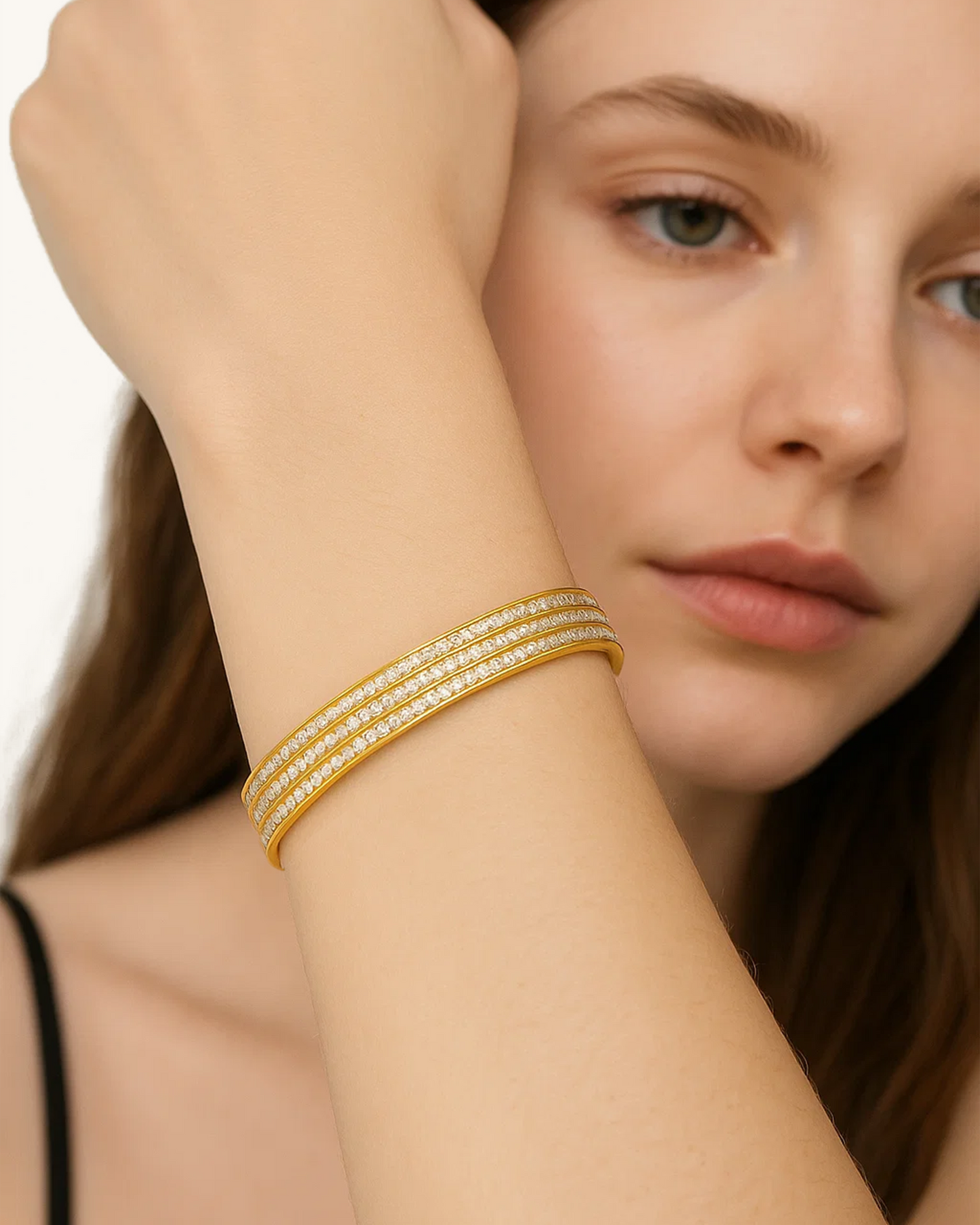 TRIPLE ROW CZ BANGLE