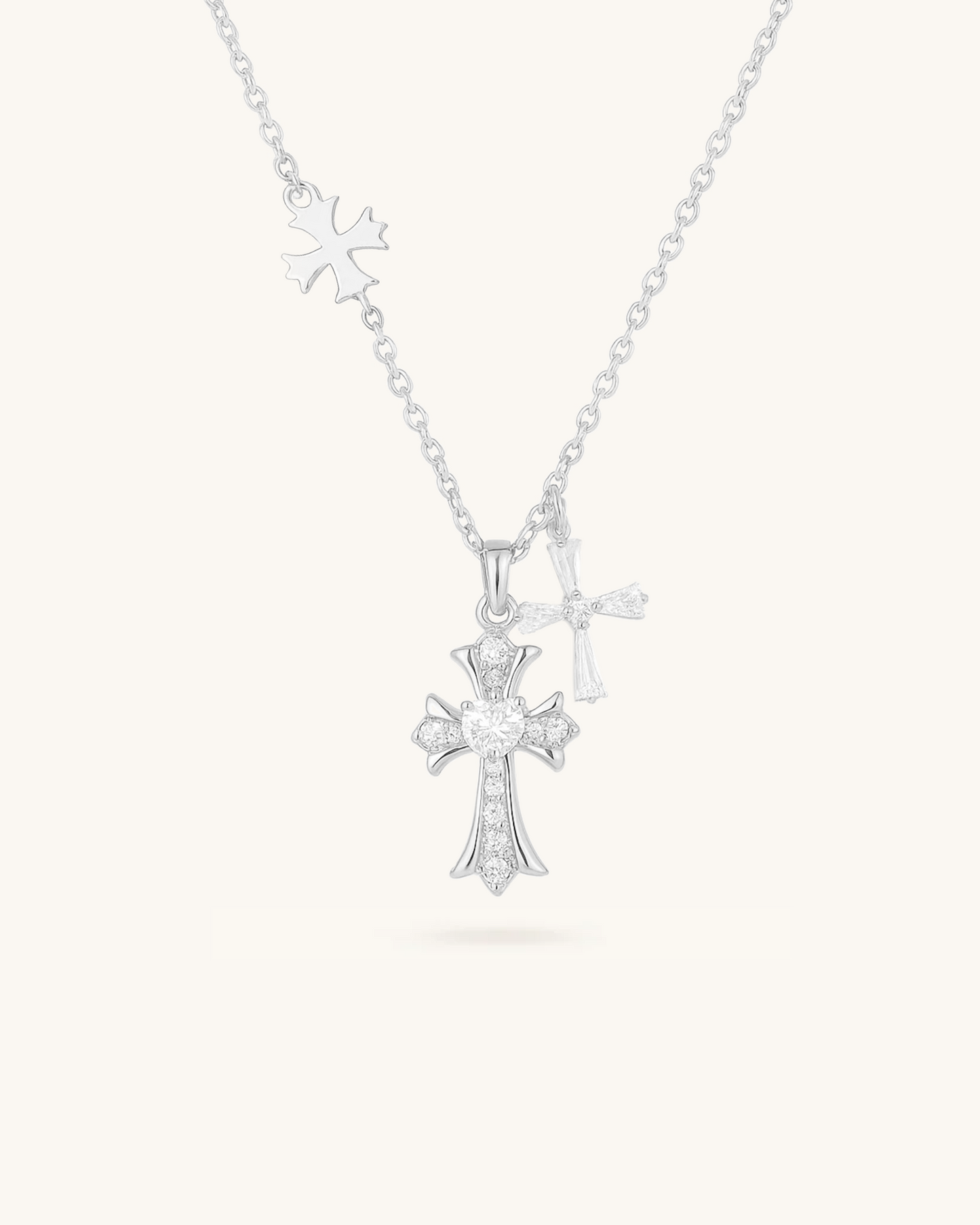 DOUBLE CROSS NECKLACE