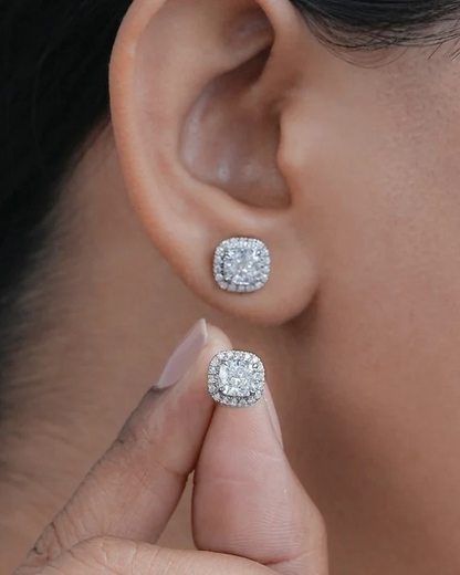 CUSHION HALO STUDS