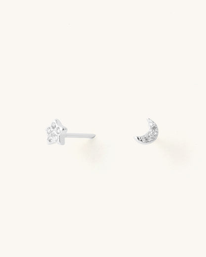 MOON AND STAR STUDS