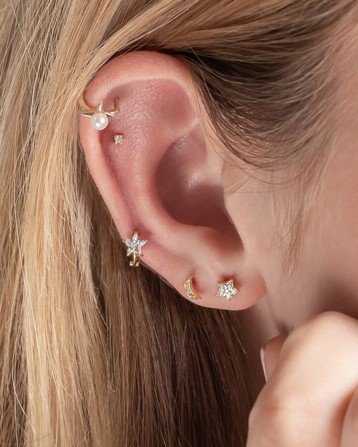 MOON AND STAR STUDS