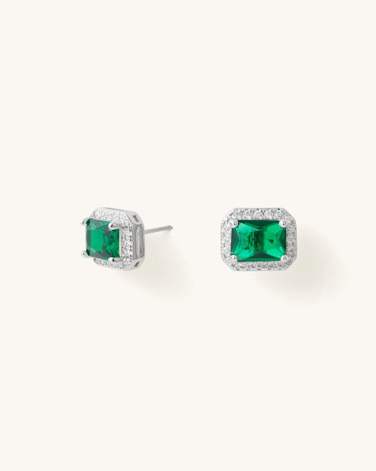 EMERALD-CUT STUDS