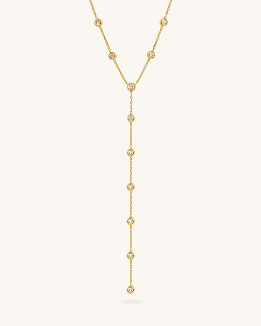 BEZEL LARIAT NECKLACE