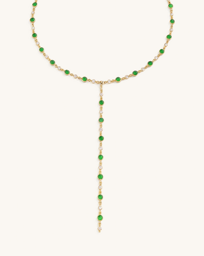 EMERALD T DROP NECKLACE