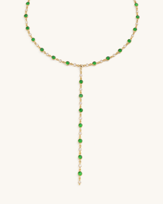 EMERALD T DROP NECKLACE