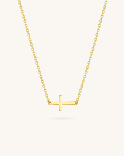 SIDEWAYS CROSS NECKLACE