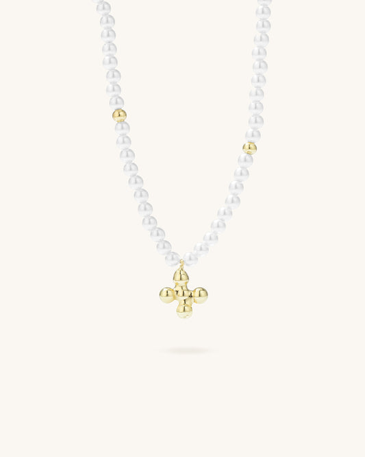 CROSS PEARL NECKLACE