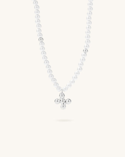 CROSS PEARL NECKLACE