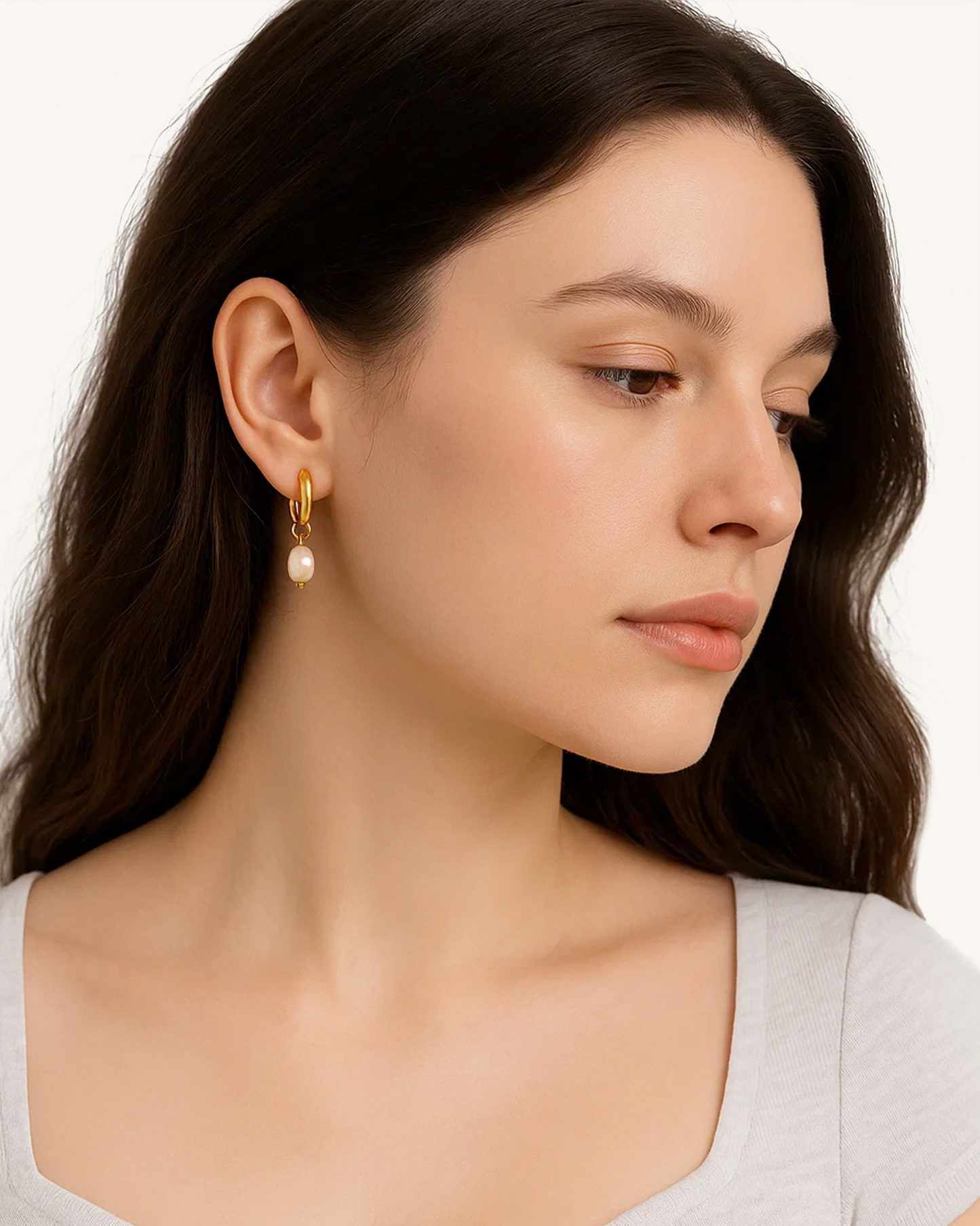 PEARL DROP HOOP