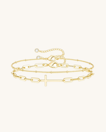 LAYER CROSS BRACELET