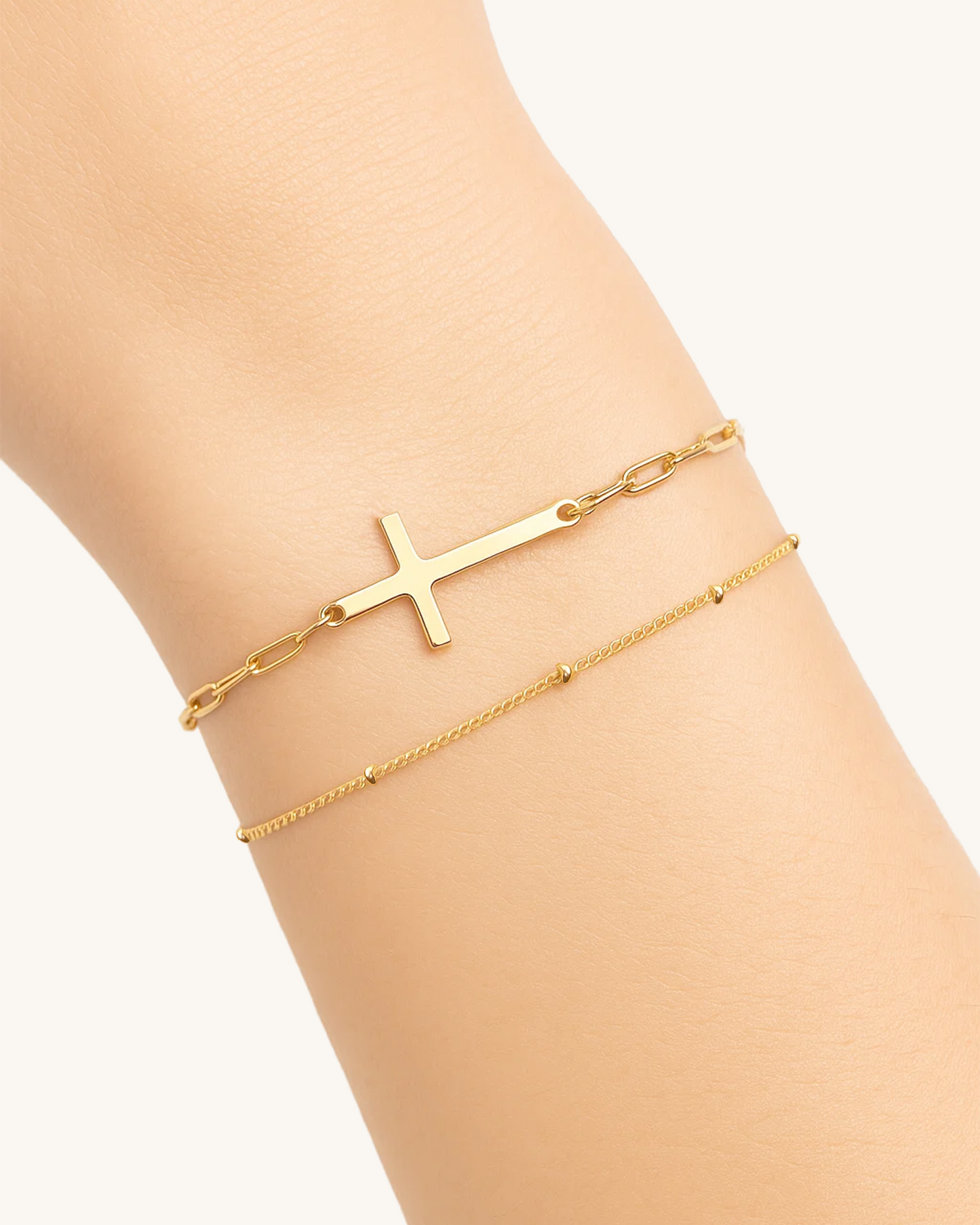 LAYER CROSS BRACELET