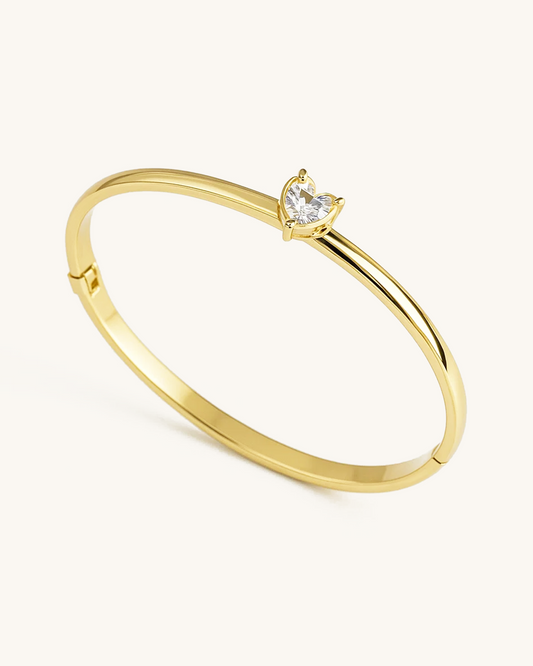HEART SOLITAIRE BANGLE