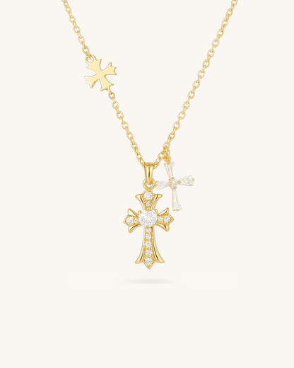 DOUBLE CROSS NECKLACE