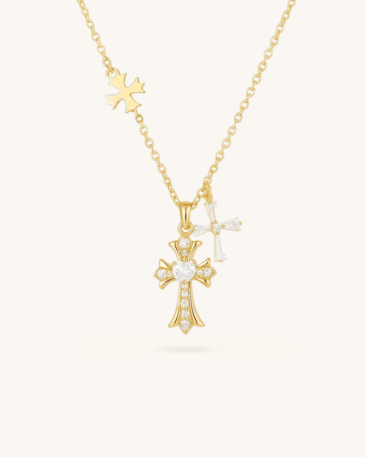 DOUBLE CROSS NECKLACE