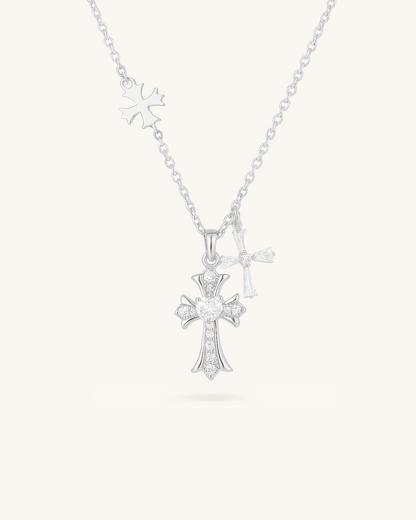 DOUBLE CROSS NECKLACE